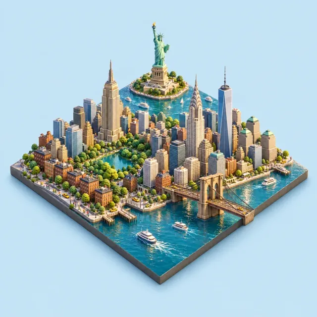New York in the Cartoon style