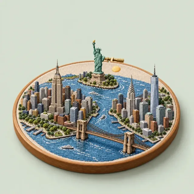 New York in the Embroidery style