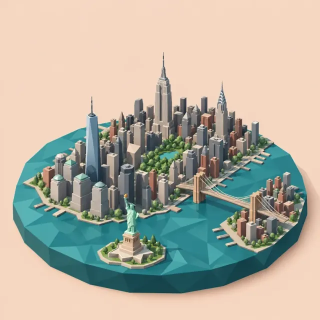 New York in the Low Poly style