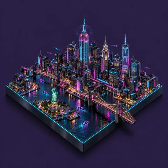 New York in the Neon style