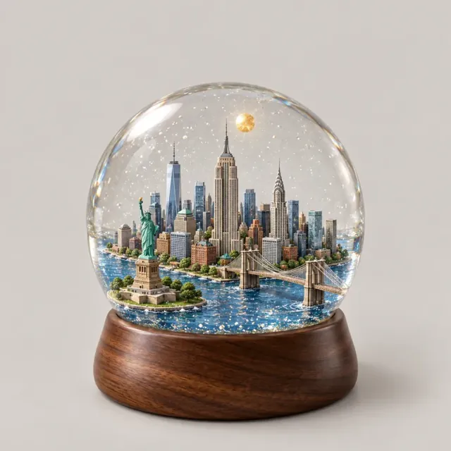 New York in the Snow Globe style