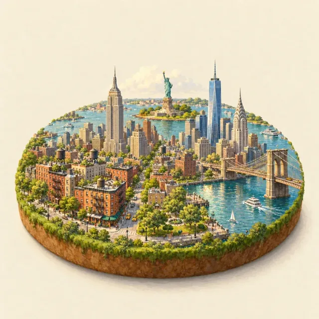 New York in the Storybook style