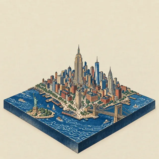 New York in the Ukiyo-e style